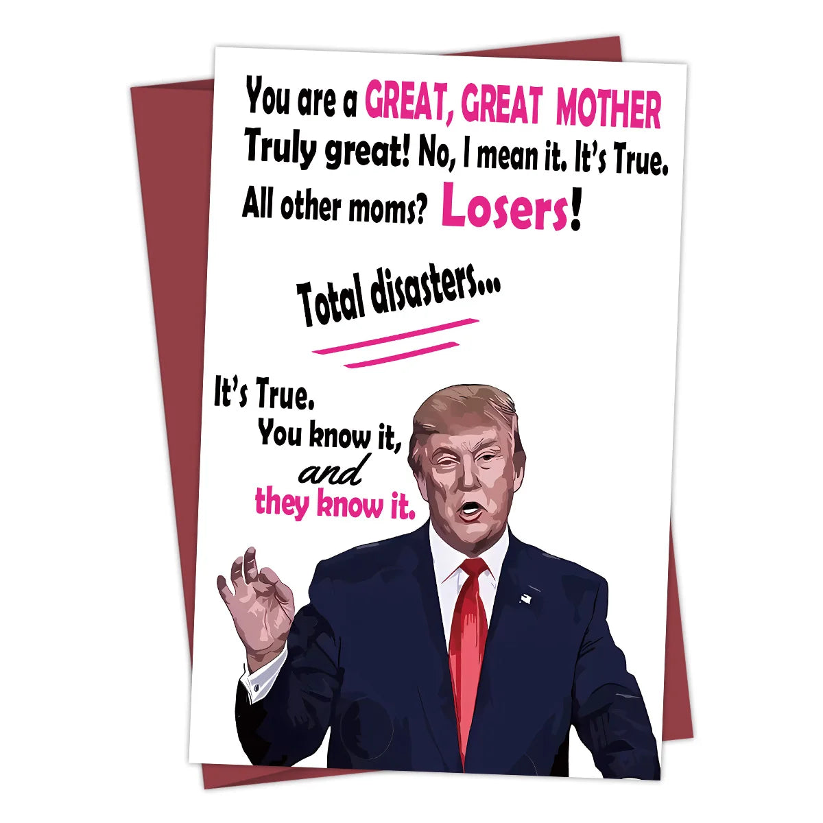 1pc Funny Birthday Card For Mom, Creative Trump Mother's Day Card Greetings Funny Mother's Day Card, Thank You Card, Gift Card