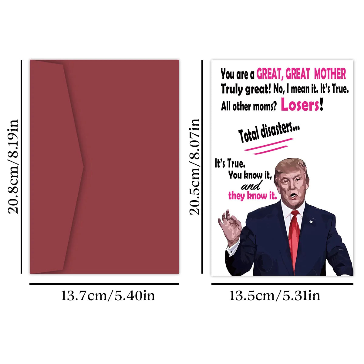 1pc Funny Birthday Card For Mom, Creative Trump Mother's Day Card Greetings Funny Mother's Day Card, Thank You Card, Gift Card