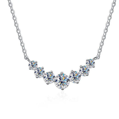 K.NOBSPIN Moissanite Necklace for Woman with 925 Sterling Certificate & Sliver Plated 18k White Gold