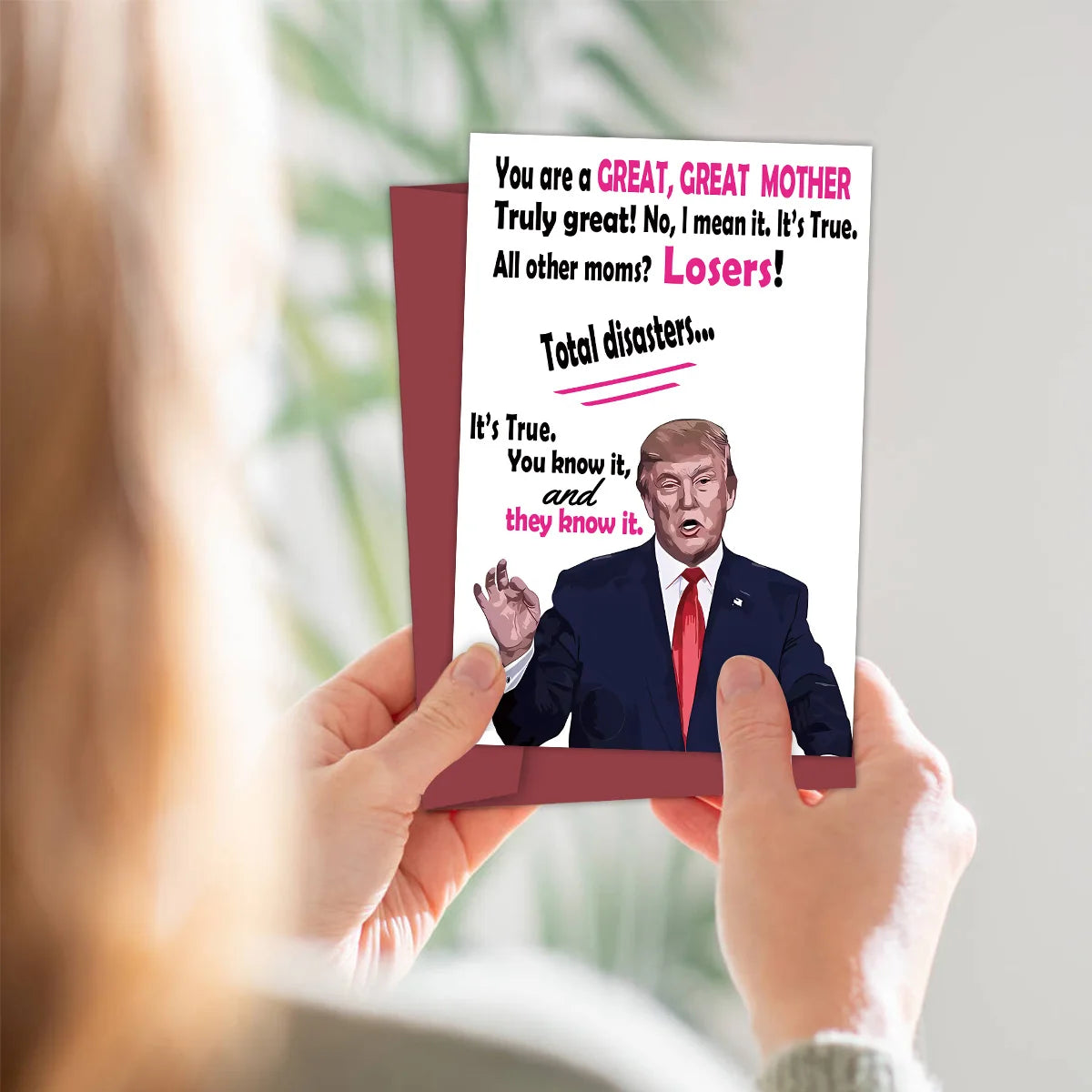 1pc Funny Birthday Card For Mom, Creative Trump Mother's Day Card Greetings Funny Mother's Day Card, Thank You Card, Gift Card