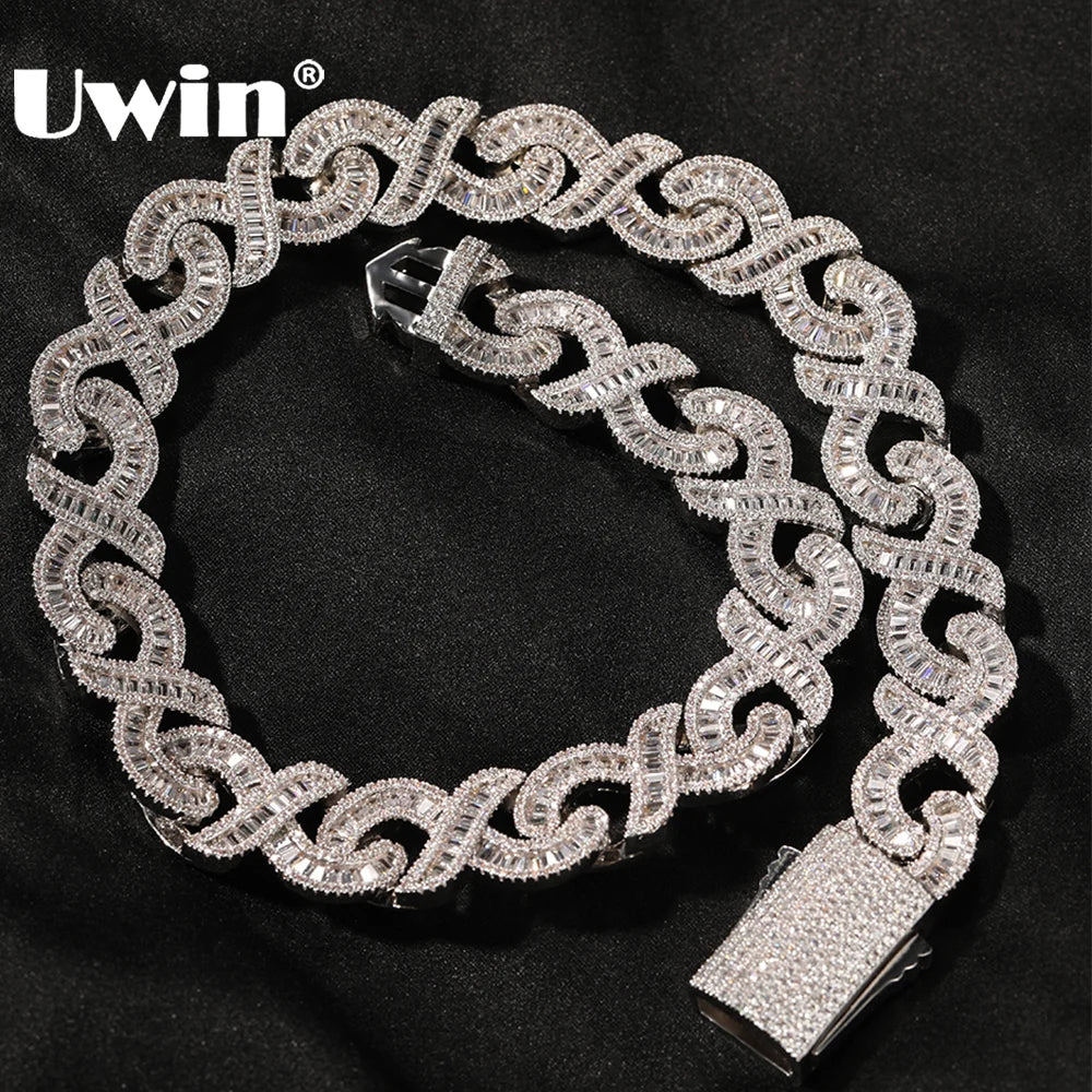 UWIN 15 MM Iced Out Infinity Necklaces