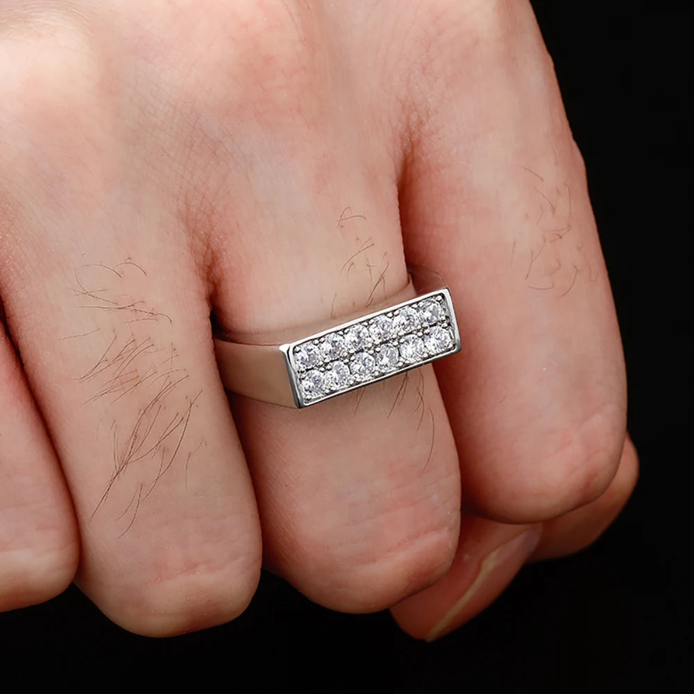 TOPGRILLZ High Quality Iced Out Cubic Zirconia Gold & Silver Colour Ring