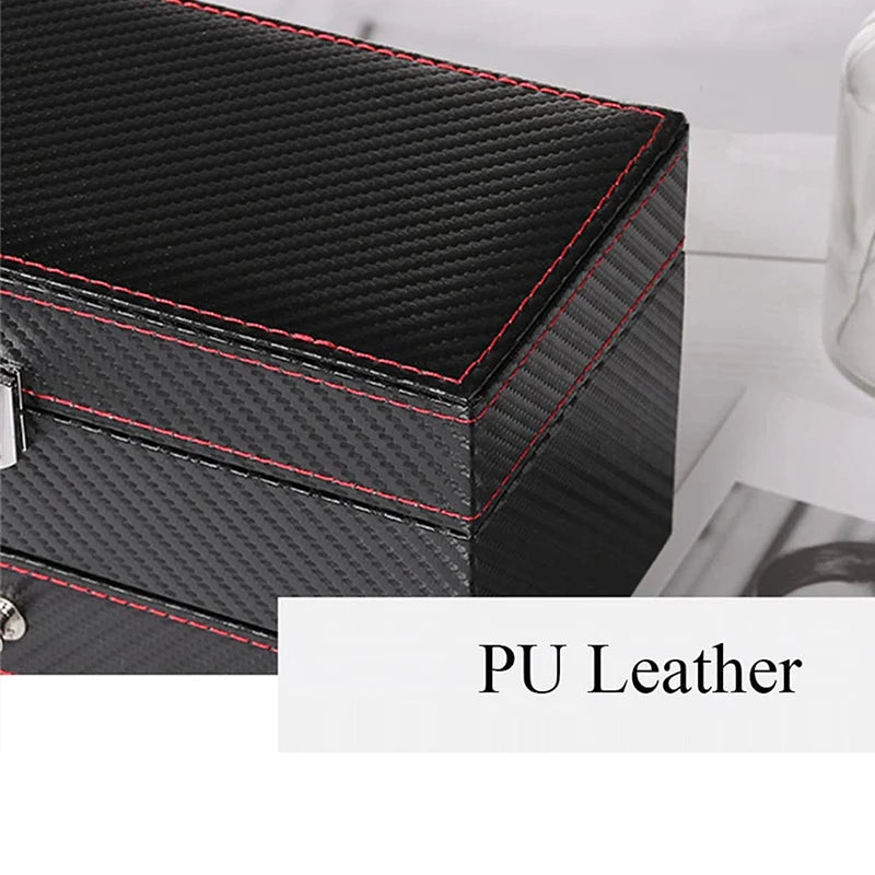 Sixweeks PU Leather velvet Jewelry Travel & Display Case In White, Light Blue, Blue & Black