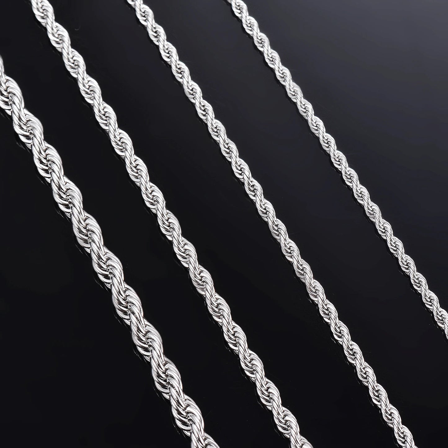 1 piece Steel Color Width 2mm/2.5mm/3mm/4mm/5mm/6mm Rope Chain Necklace/Bracelet For Men & Women