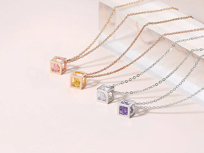 ZHOUYANG Cube Zircon Necklace For Women