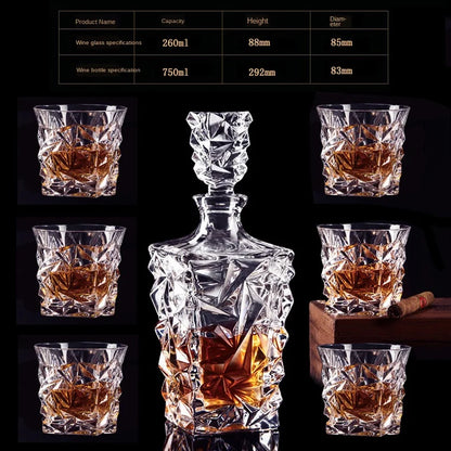 Luxurious high quality Crystal glass Decanter + 6 cups