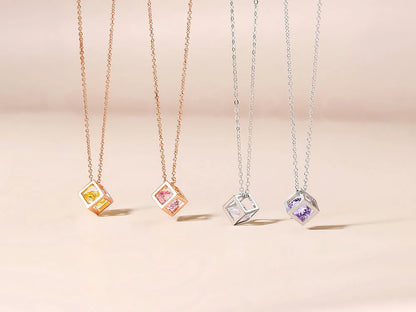 ZHOUYANG Cube Zircon Necklace For Women