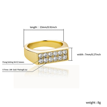 TOPGRILLZ High Quality Iced Out Cubic Zirconia Gold & Silver Colour Ring