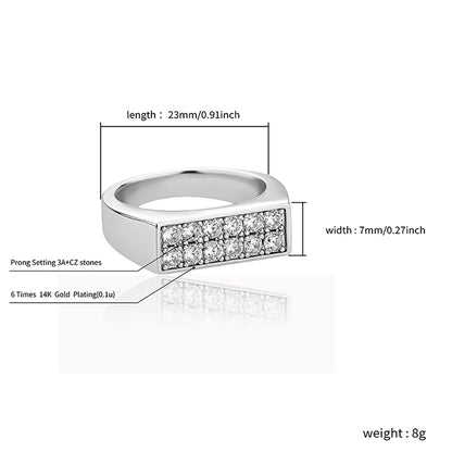 TOPGRILLZ High Quality Iced Out Cubic Zirconia Gold & Silver Colour Ring