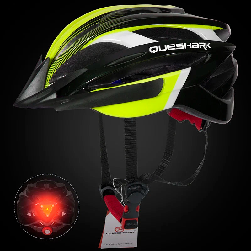 QUESHARK [Men&Women] Ultralight Cycling Helmet With Led Taillight And Sun Visor for Bike Bicycle Motorcycle Riding Safely