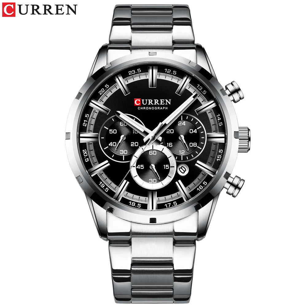 CURREN - Relogio Masculino luxurious Chronograph Wrist Watch, Quartz Clockwork And Waterproof