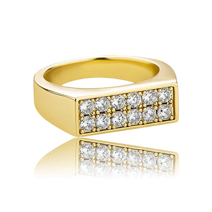 TOPGRILLZ High Quality Iced Out Cubic Zirconia Gold & Silver Colour Ring