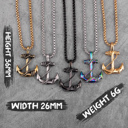 Metal Town Sea Anchor Pendants With Stainless Steel Chain necklace