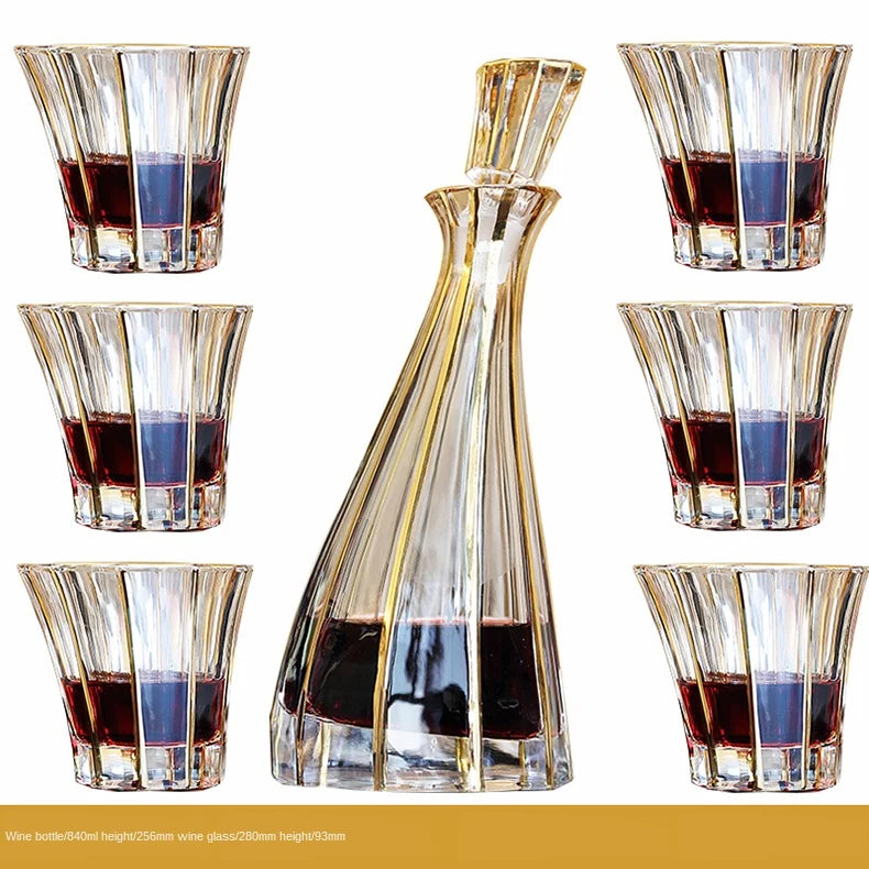 Luxurious high quality Crystal glass Decanter + 6 cups