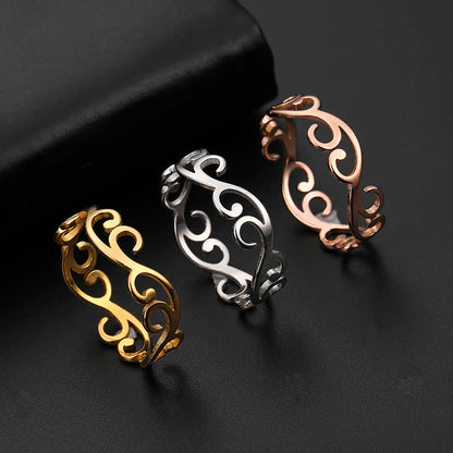 Skyrim Elegant Cutout Filigree Stainless Steel Ring