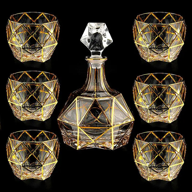 Luxurious high quality Crystal glass Decanter + 6 cups