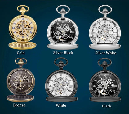 Ohsen Luxury Mechanical Hand Winding Skeleton Pocket Watch