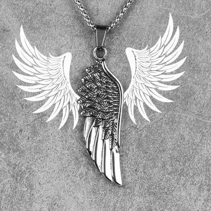 Metal Town Angel Wings Pendant With Stainless Steel Chain Necklaces