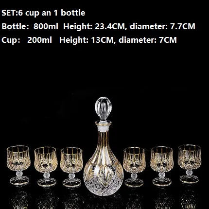 Luxurious high quality Crystal glass Decanter + 6 cups