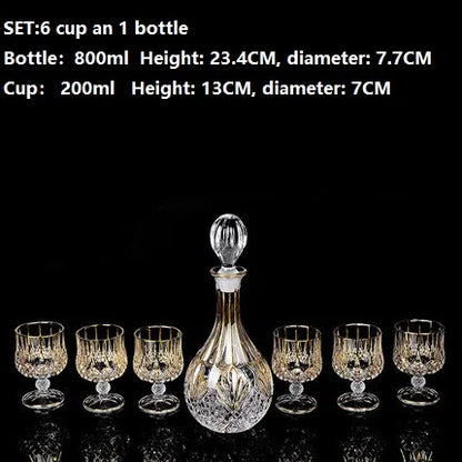 Luxurious high quality Crystal glass Decanter + 6 cups