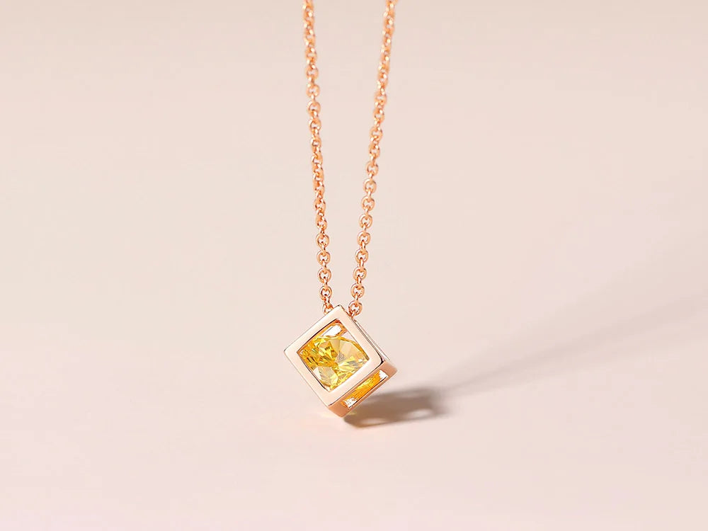 ZHOUYANG Cube Zircon Necklace For Women