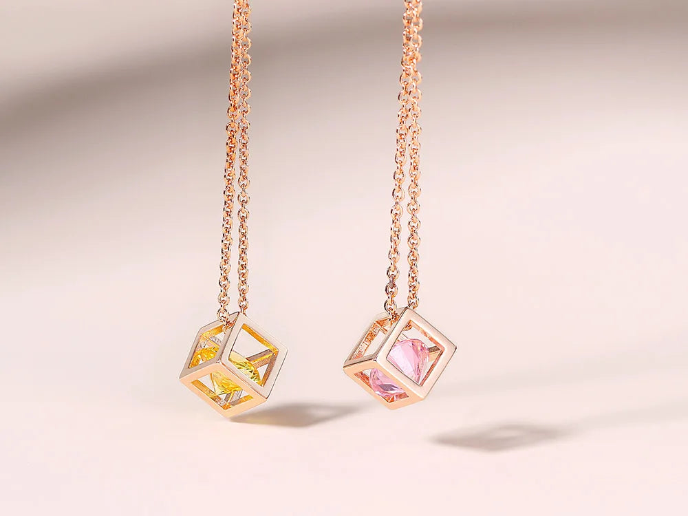 ZHOUYANG Cube Zircon Necklace For Women