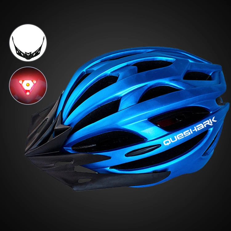 QUESHARK [Men&Women] Ultralight Cycling Helmet With Led Taillight And Sun Visor for Bike Bicycle Motorcycle Riding Safely