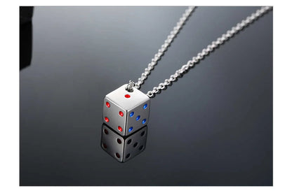 Vnox Dice Style Pendant With Stainless Steel Necklaces