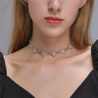 Korean Hollow Sweet Love Heart Choker Necklace