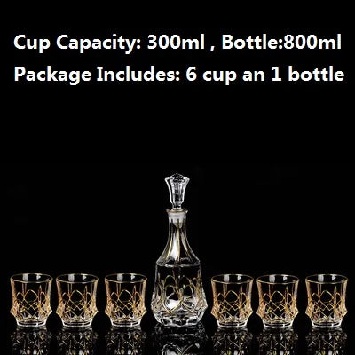 Luxurious high quality Crystal glass Decanter + 6 cups