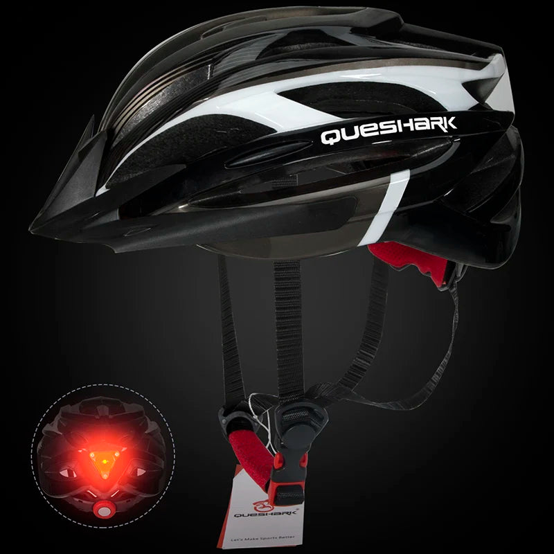 QUESHARK [Men&Women] Ultralight Cycling Helmet With Led Taillight And Sun Visor for Bike Bicycle Motorcycle Riding Safely