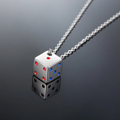 Vnox Dice Style Pendant With Stainless Steel Necklaces