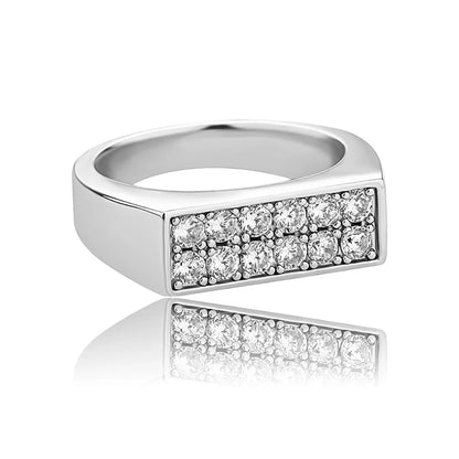 TOPGRILLZ High Quality Iced Out Cubic Zirconia Gold & Silver Colour Ring