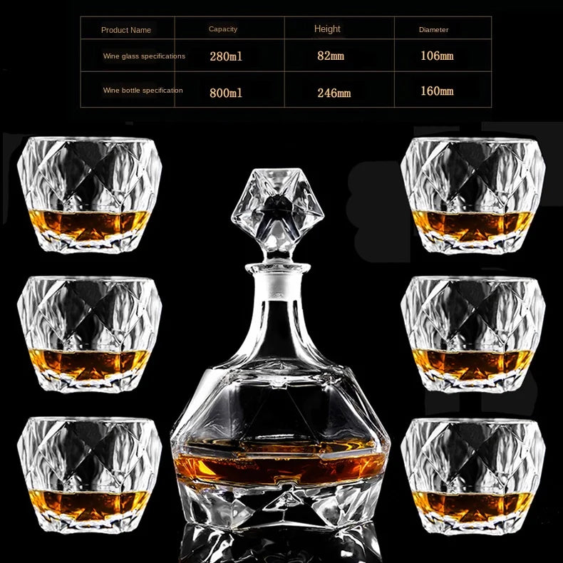 Luxurious high quality Crystal glass Decanter + 6 cups