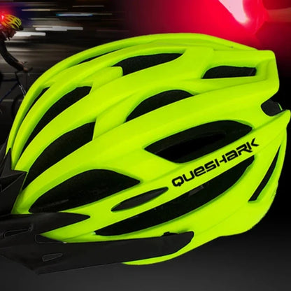 QUESHARK [Men&Women] Ultralight Cycling Helmet With Led Taillight And Sun Visor for Bike Bicycle Motorcycle Riding Safely