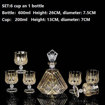 Luxurious high quality Crystal glass Decanter + 6 cups