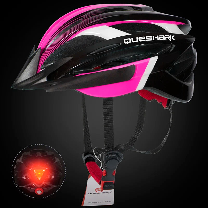 QUESHARK [Men&Women] Ultralight Cycling Helmet With Led Taillight And Sun Visor for Bike Bicycle Motorcycle Riding Safely