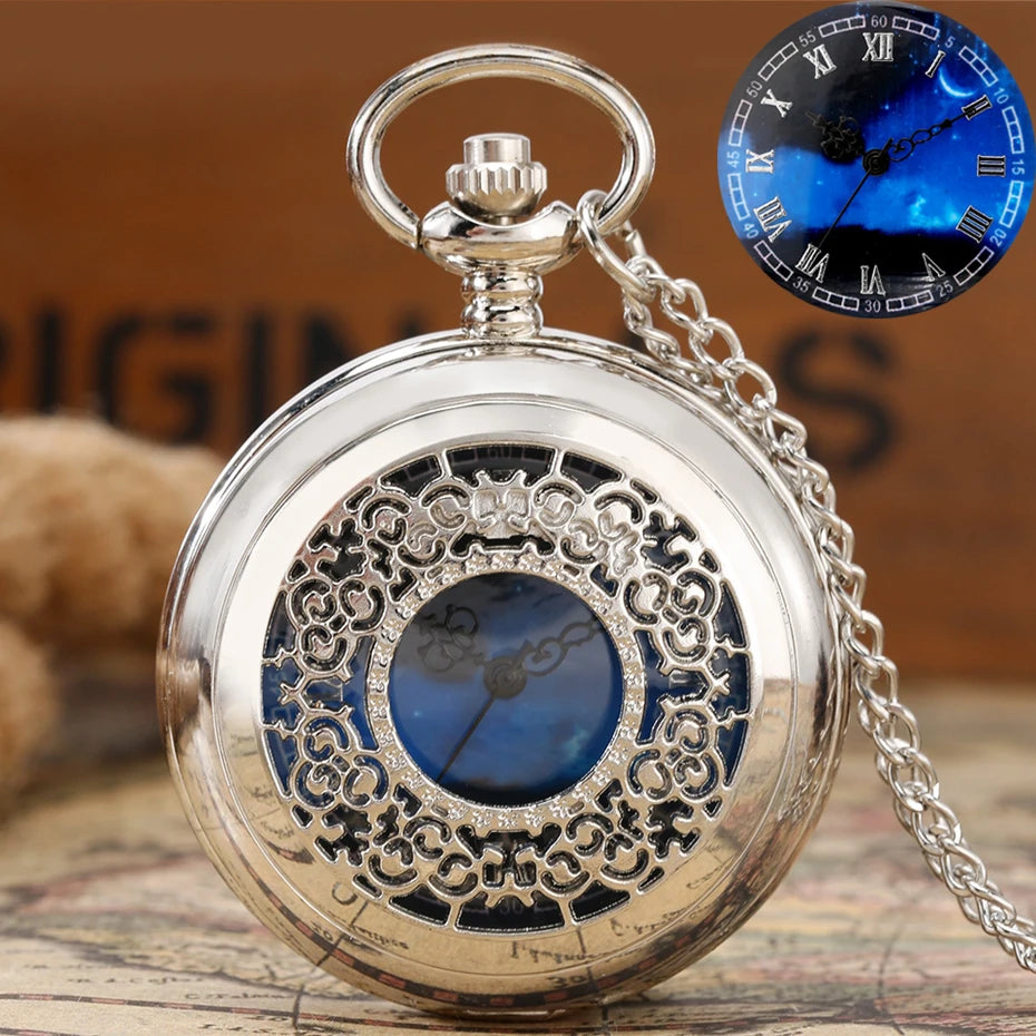 YISUYA Exquise Starry Multi Colour Dial uartz Pocket Watch Pendant