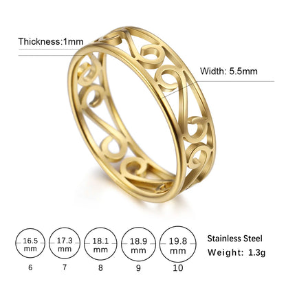 Skyrim Elegant Cutout Filigree Stainless Steel Ring