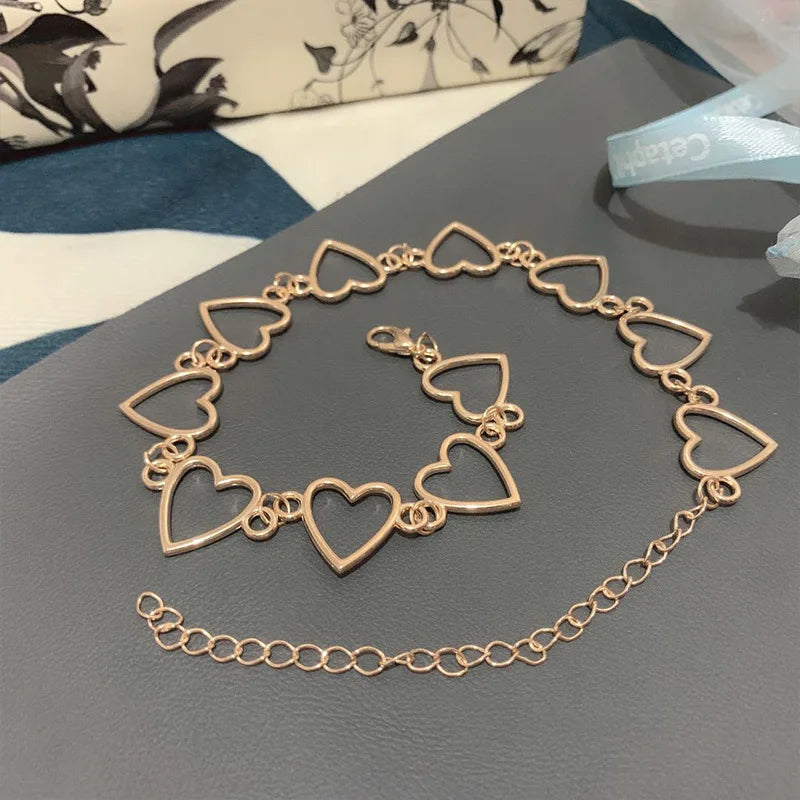 Korean Hollow Sweet Love Heart Choker Necklace