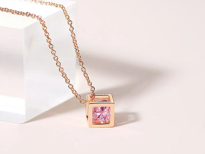 ZHOUYANG Cube Zircon Necklace For Women