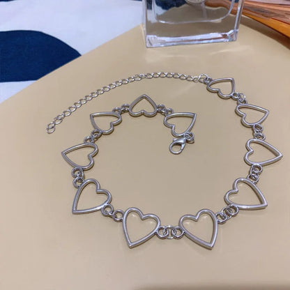 Korean Hollow Sweet Love Heart Choker Necklace