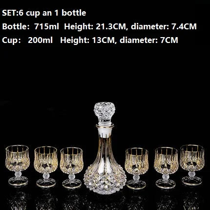 Luxurious high quality Crystal glass Decanter + 6 cups