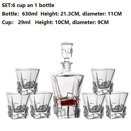 Luxurious high quality Crystal glass Decanter + 6 cups