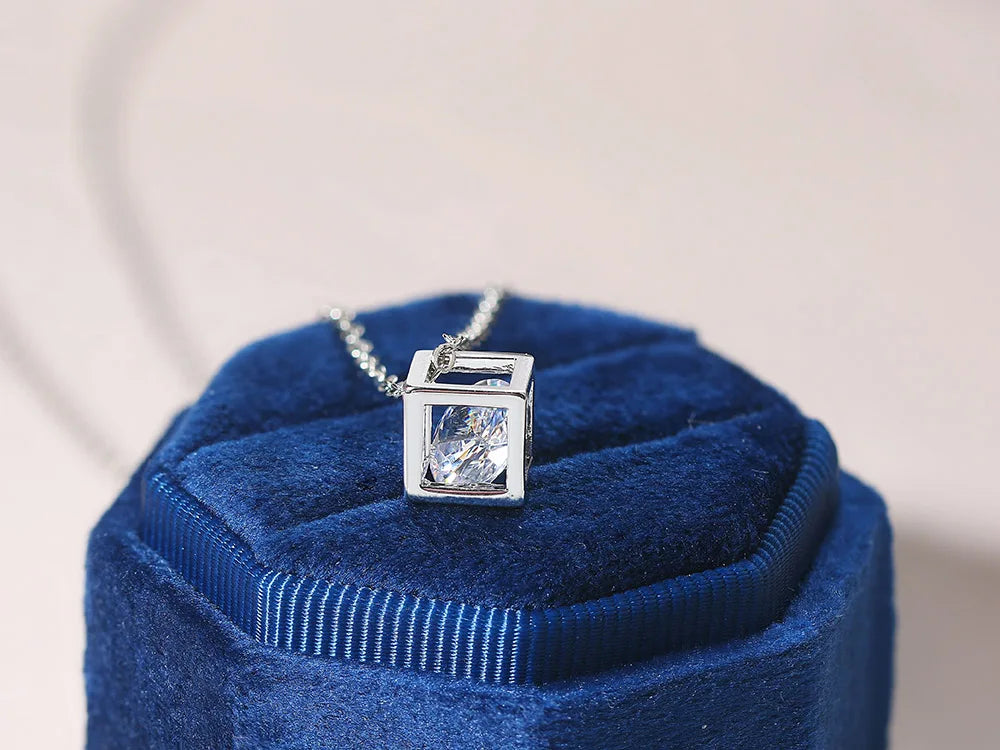 ZHOUYANG Cube Zircon Necklace For Women