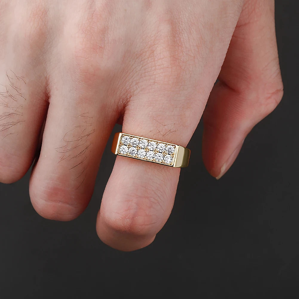 TOPGRILLZ High Quality Iced Out Cubic Zirconia Gold & Silver Colour Ring