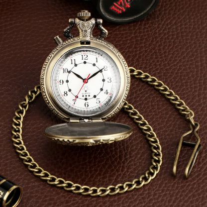 YISUYA Luminous Light Numerals Display Bronze Train Locomotive Quartz Pocket Watch