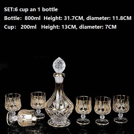 Luxurious high quality Crystal glass Decanter + 6 cups