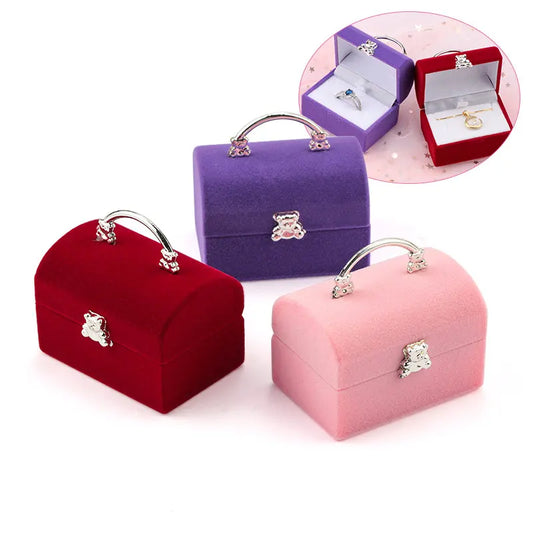 QIAO 1 Piece Small Velvet Jewelry Box