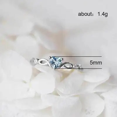 Huitan Simple Heart With Zircon Stone Ring